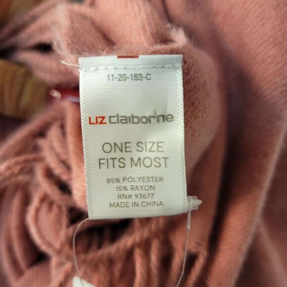 Liz Claiborne Womens Rapture Rose Heather Scarf 70" New Classy Cozy - Picture 4 of 4